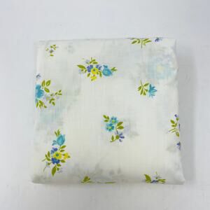 Vintage Blue Floral Full Fitted Sheet Monticello Cannon Cotton Polyester